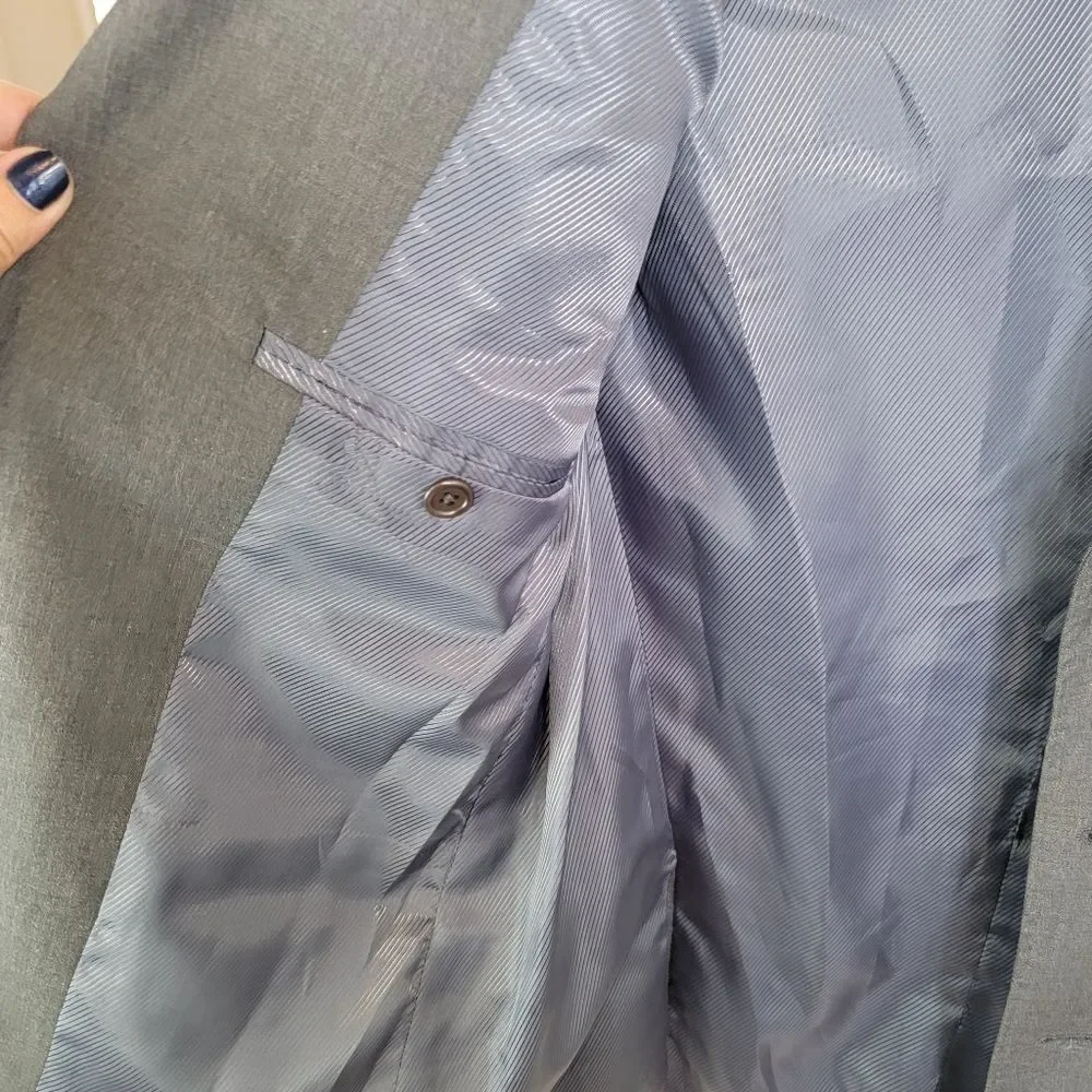 Perry Ellis Modern Fit gray suit blazer jacket size 38